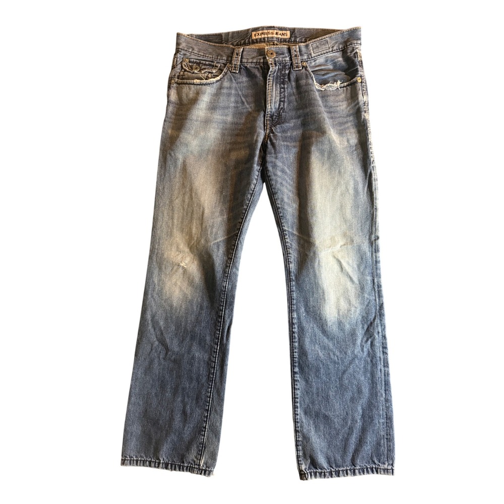 Express Kingston Boot Cut Jeans Mens 34x34 Blue Classic Fit Denim